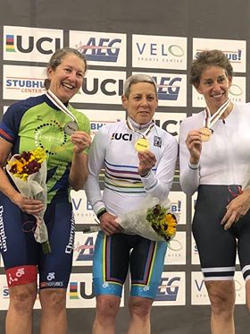 World Masters Track Championships @ Los Angeles @ 8 Oct - Lise Benjamin took Gold in both Time Trial & Team Sprint