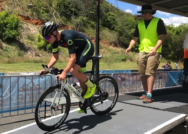 Tour of Bright 18 @ 30 Nov - Declan Jones off the ITT ramp at Porepunkah