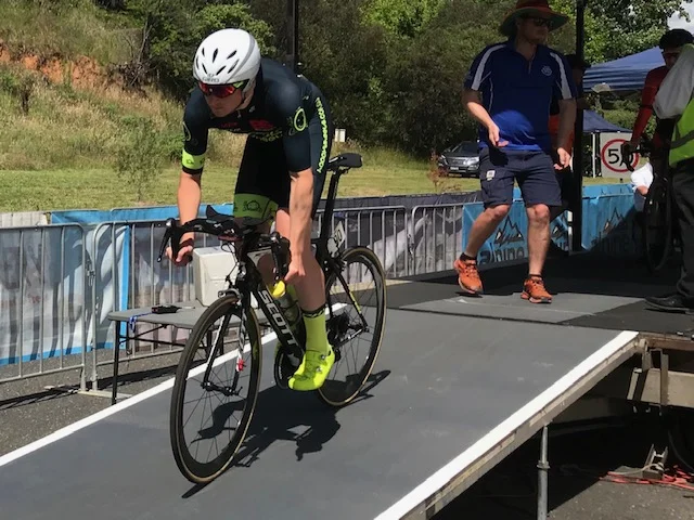 Tour of Bright 18 @ 30 Nov - Conor Tarlington off the ITT ramp at Porepunkah