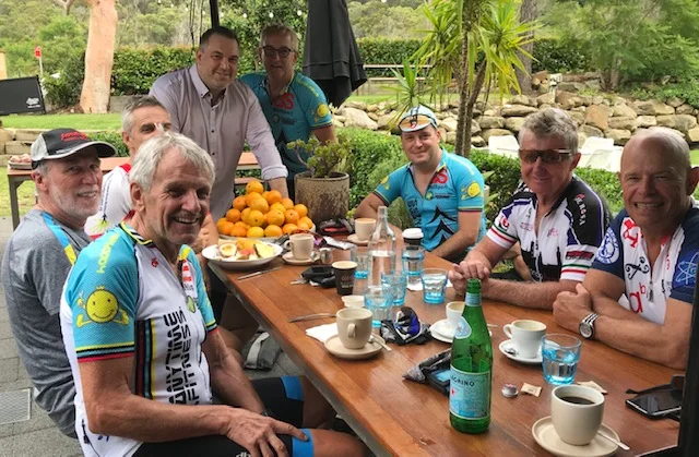 Vinney ( The 11 Cog ) Panetta hosts the BiciSport Saturday coffee peloton on 19 January at the Miramare Gardens cafe off Myoora Rd Terrey Hills from 9.30am.