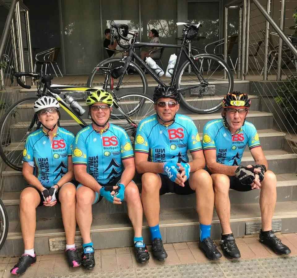 BiciSport 130k ride around Griffith @ 27 Jan - Melissa Budd, Peter Budd, Frank Signor & Michael Taylor