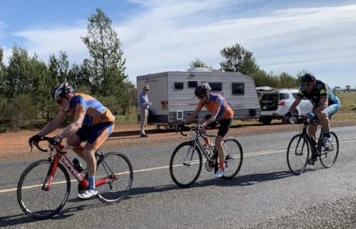 Dean Carter Interclub @ Griffith @ 19 May - Frank Signor tops the KOM in the big chainwheel no less with just 7k to the finish