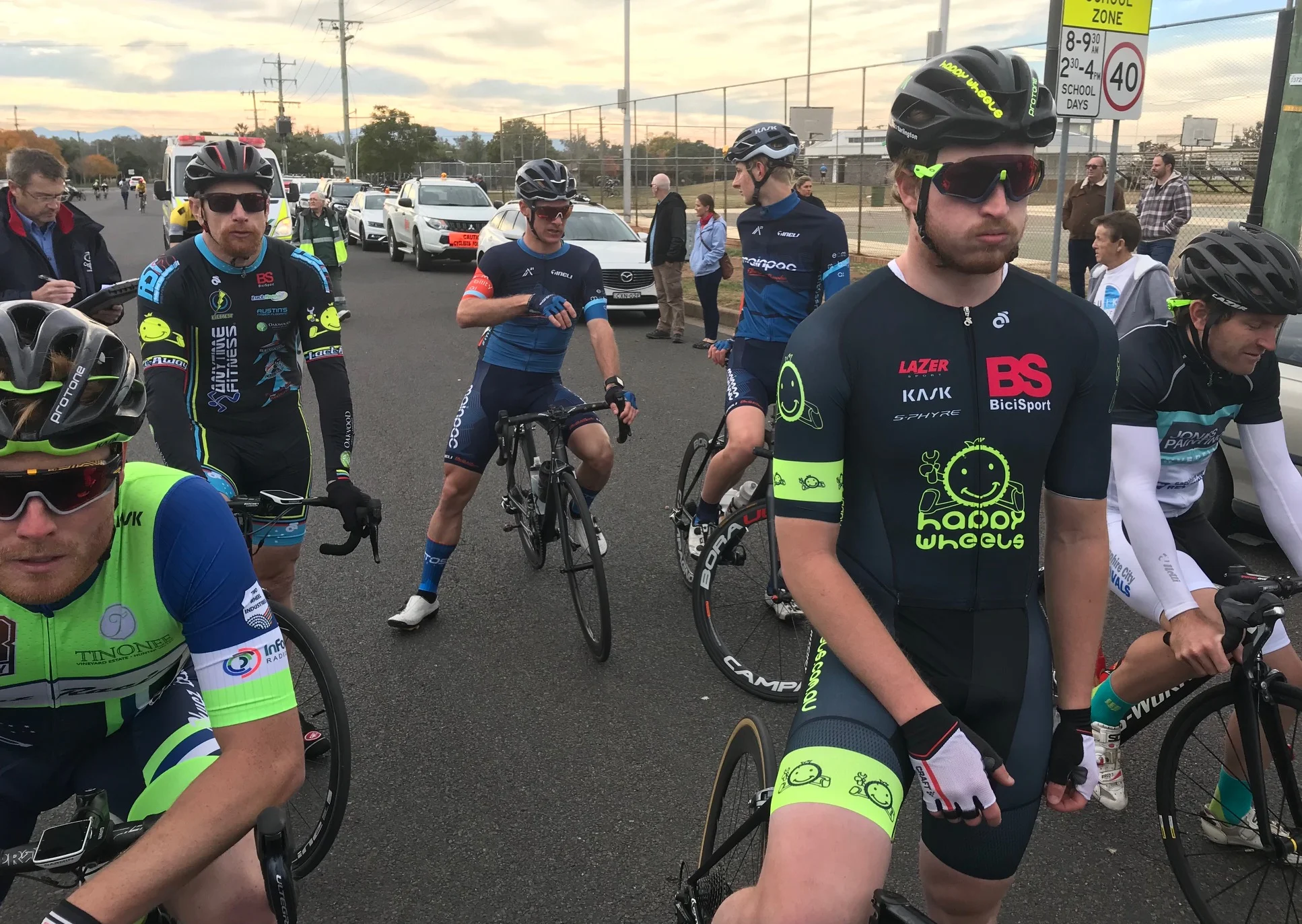 Gunnedah Tamworth Road Race @ 16 June - Division 2 start line with Rhett Hall & Conor Tarlington