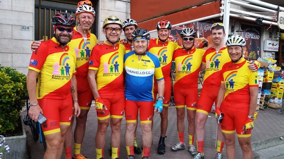 Caravello in Sicily @ 23 June - Jock Young (BiciSport) far right in Sicily clocking up over 100k per day
