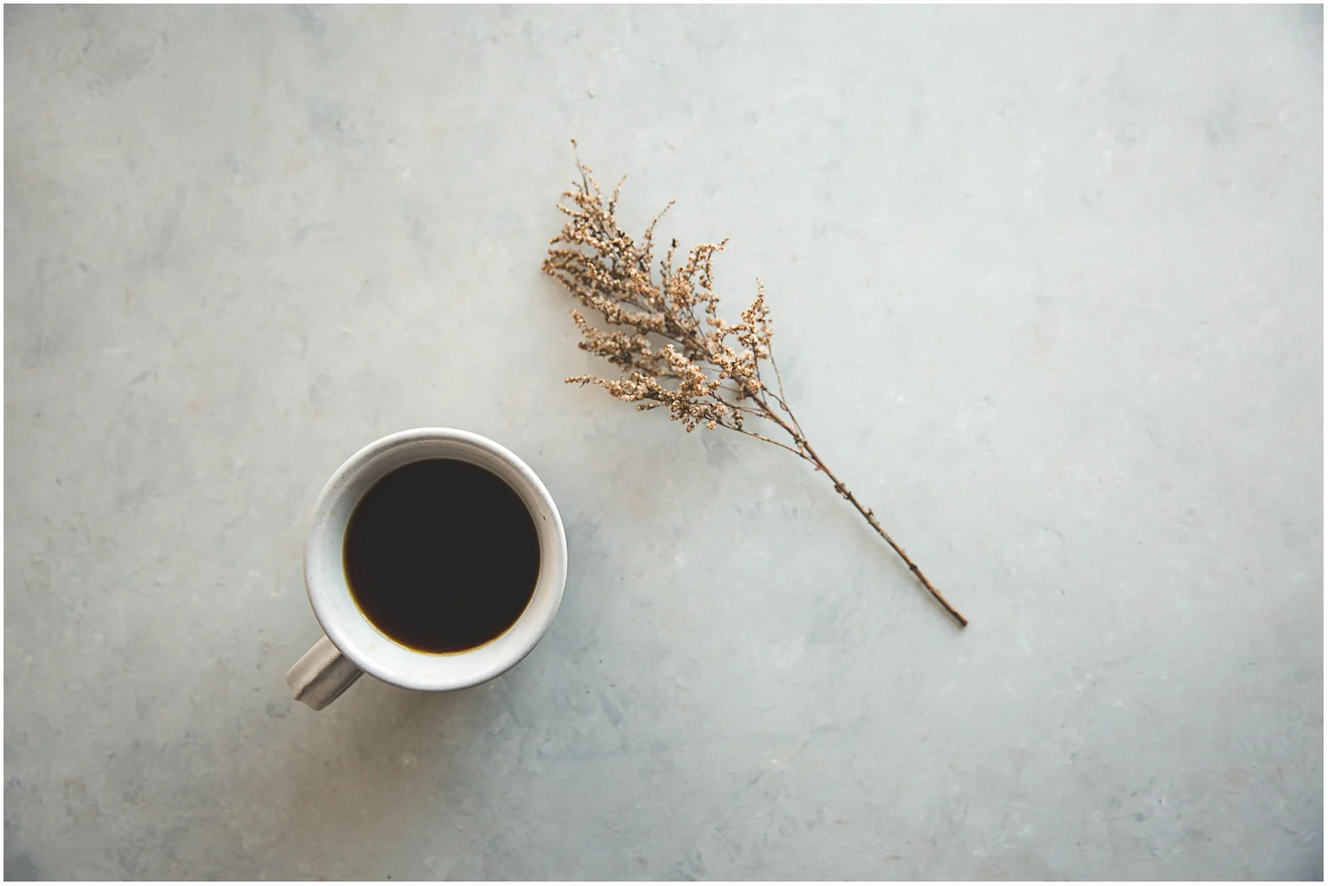 Hot coffee on a cold winter morning
