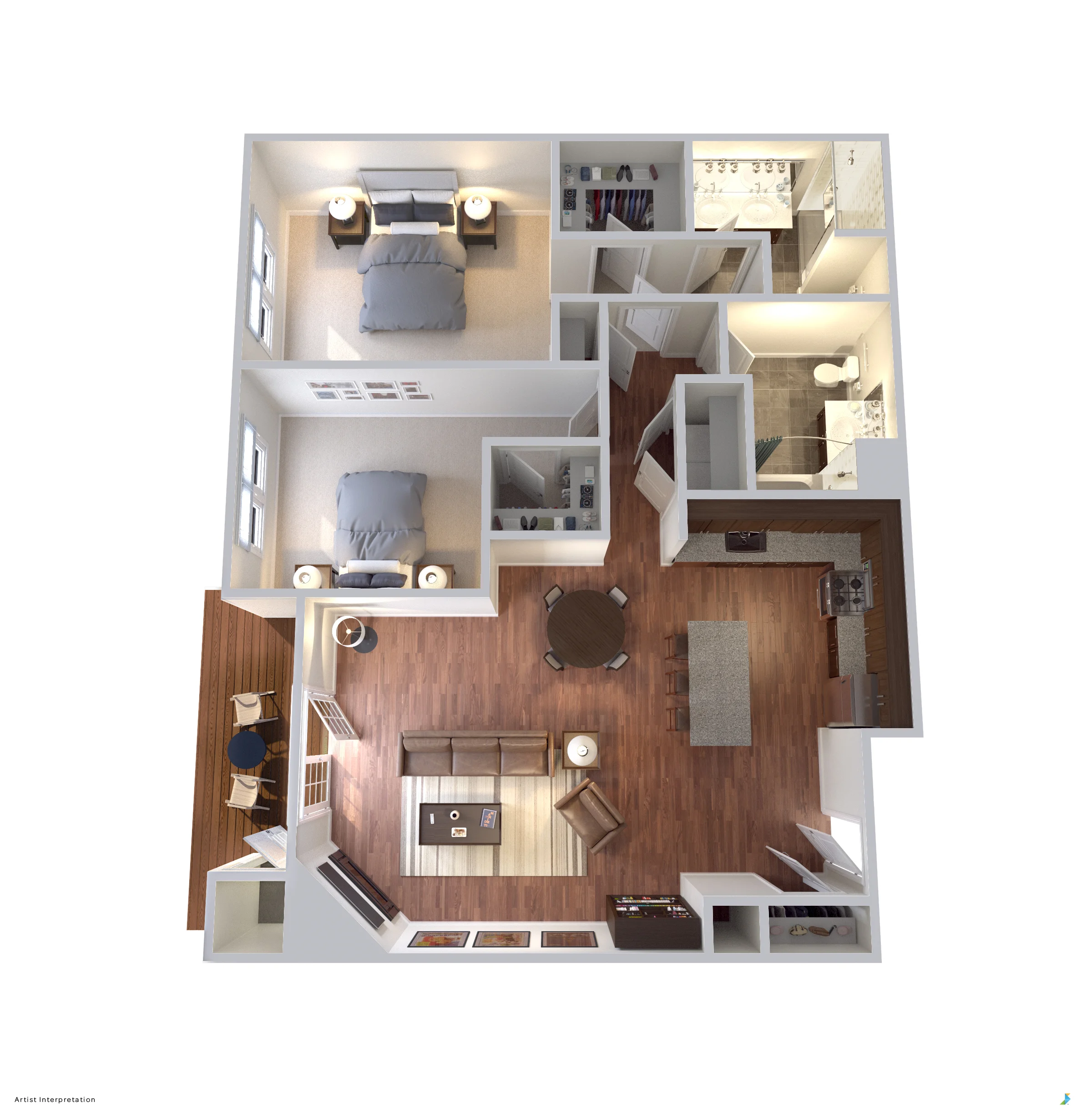G - 2 Bedroom / 2 Bath