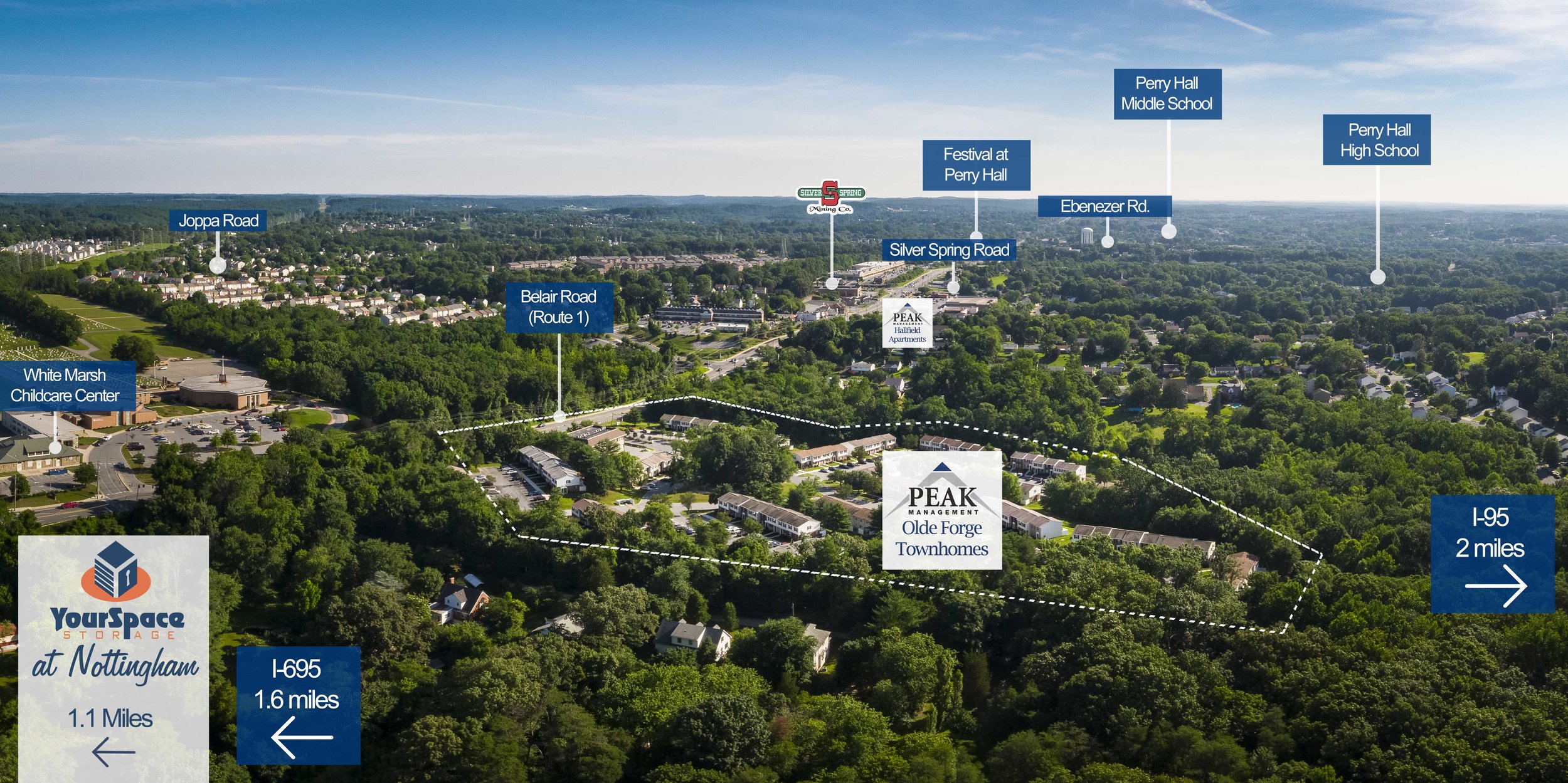 Olde Forge Rental Townhomes in Perry Hall, MD Area Map