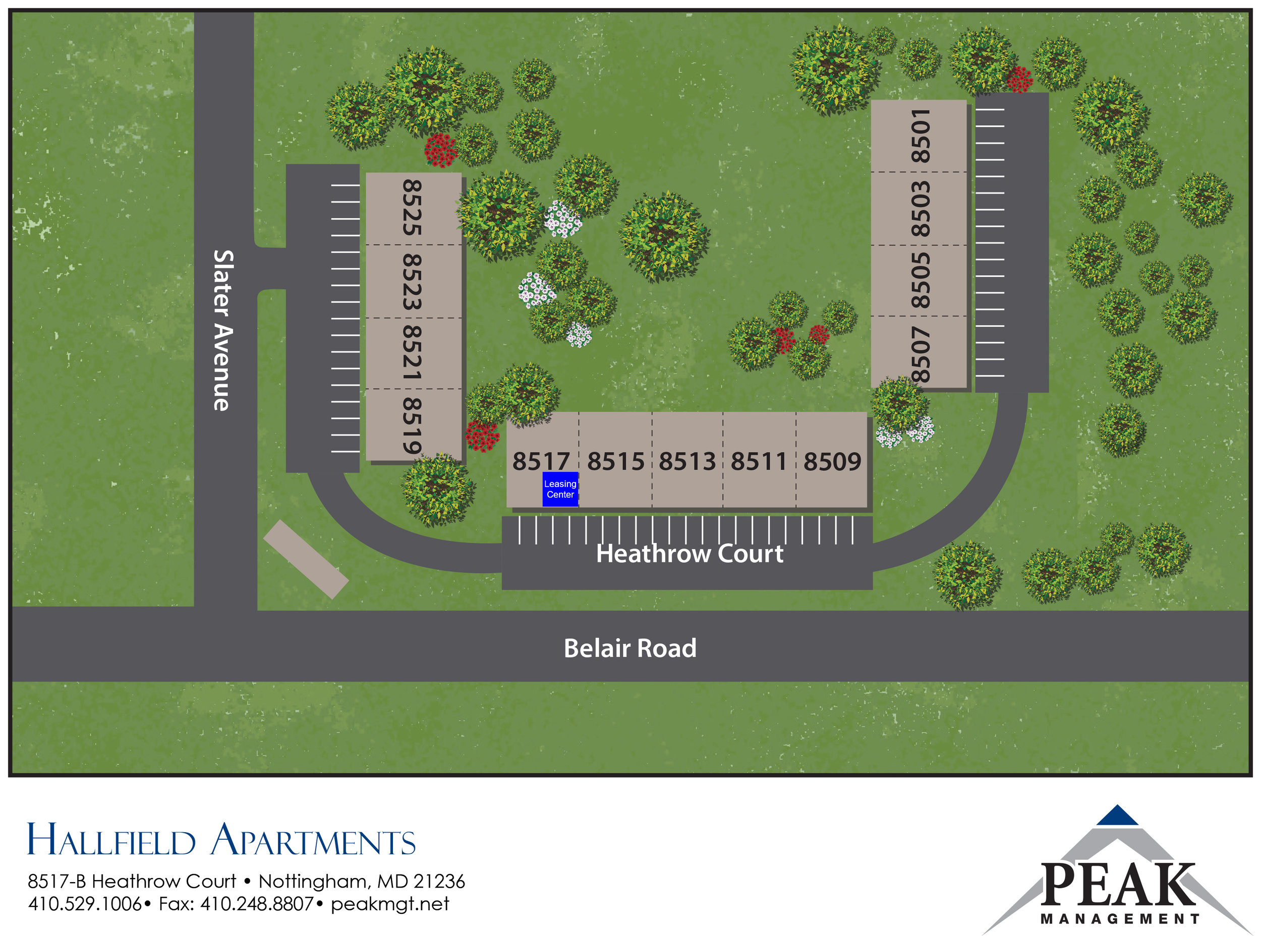 Site Map of Hallfield Apartments in Perry Hall, MD