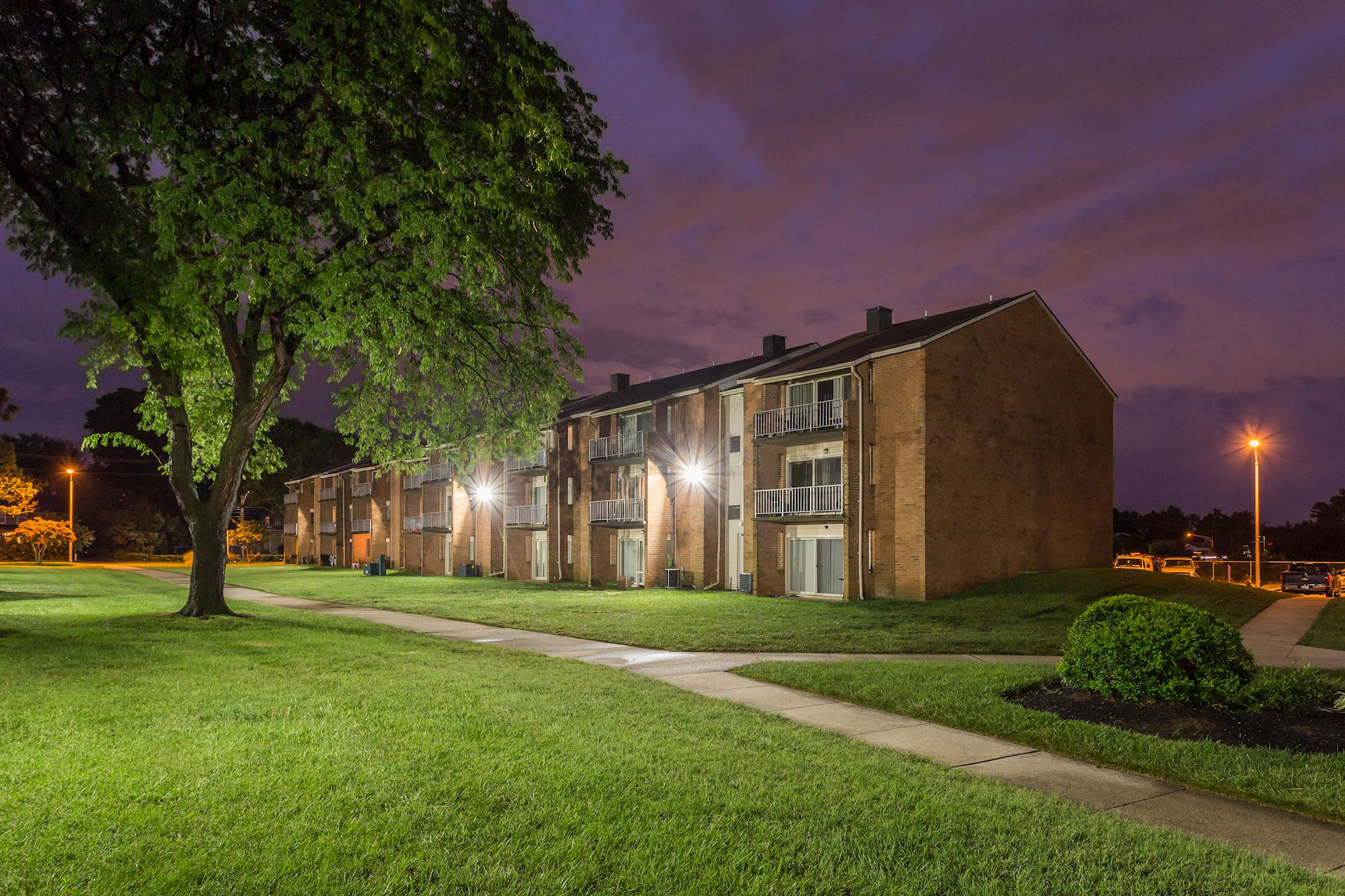 Rolling Park Apartments in Windsor Mill, MD - Night Photo