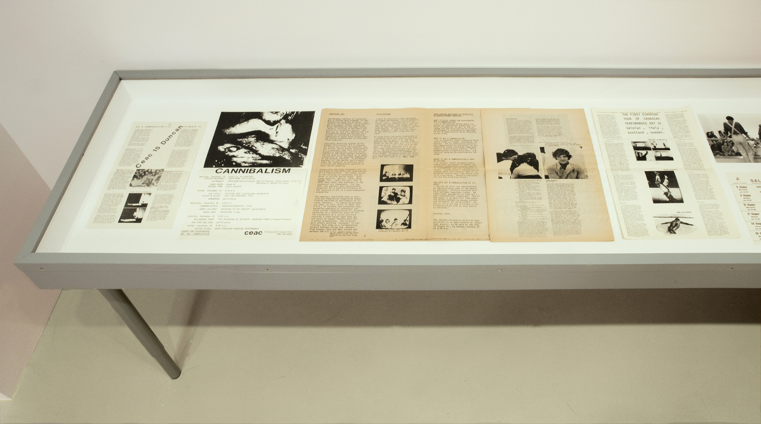 Archival material on CEAC. Courtesy Clara Thomas Archives and Special Collections, York University and Philip Monk.