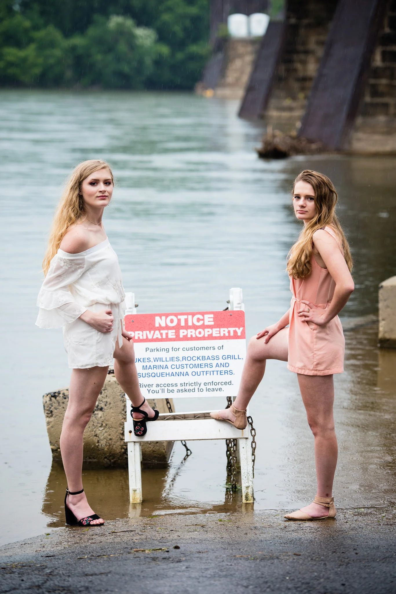 Even though the humidity is starting to show in their hair, the wet look only adds to the grunge of this photoshoot.