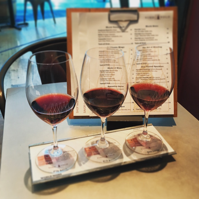 We love the wine menu structured around "flights".