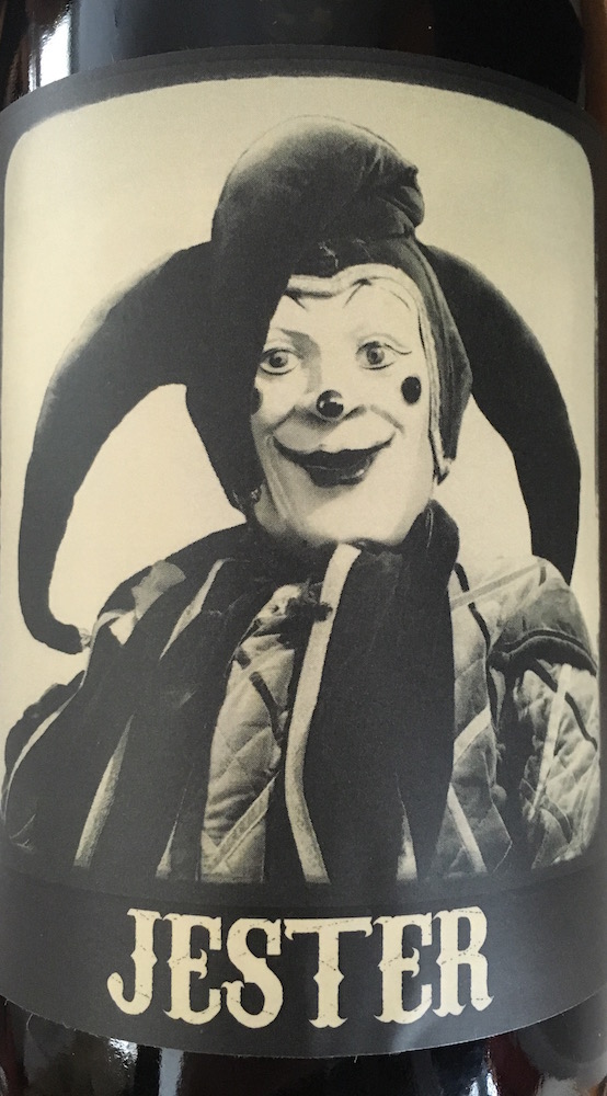 The Jester red blend features some... unique labeling. Past vintages of Bandit and Bandido were equally unique, yet with fewer clowns.