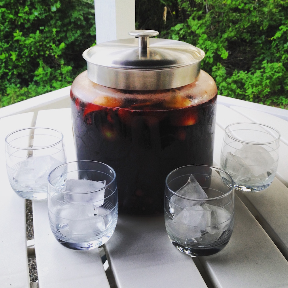 The fruit of your labor. This picture was quite literally taken on Andrew's grandmother's porch on Cape Cod. Sangria tends to pair especially well with porches, summer afternoons, family and close friends.