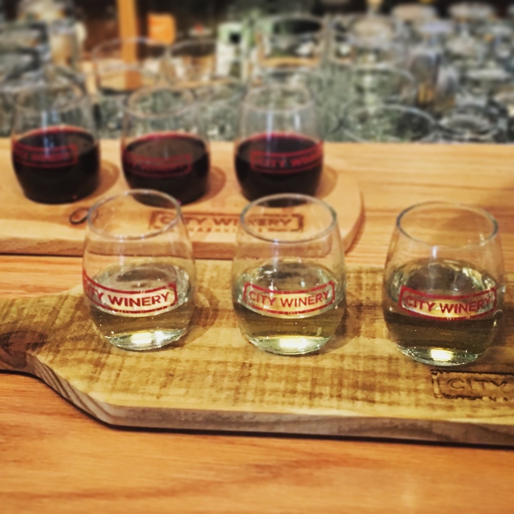Wine flights and tastings (how appropriate) are a great way to learn more about your own tastes. This one was on offer at the Nashville City Winery .
