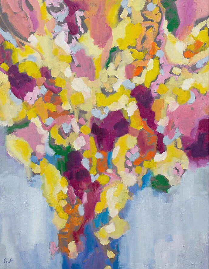 Another Time Yellow, Pink Abstract