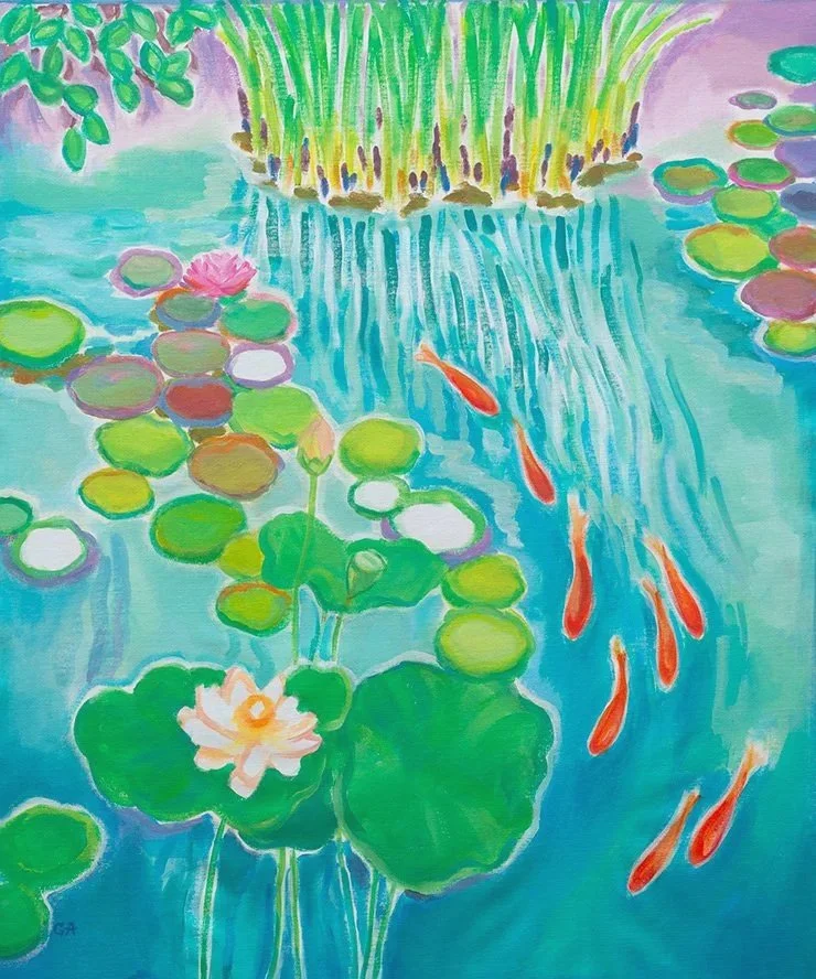 Lotus-Pond-With-Koi-Fish-Giselle-Ayupova-painting-art-30x36-9556awebs.jpg
