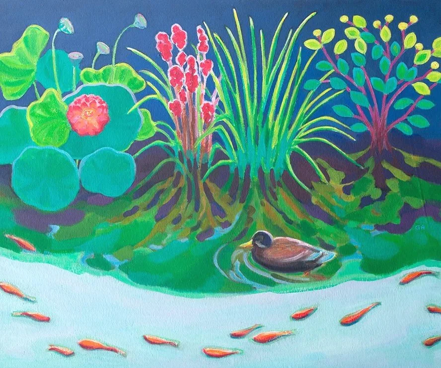 Mallard-Duck-With-Koi-Fish-in-Pond-Giselle-Ayupova-painting-art-30x36-9559awebs.jpg