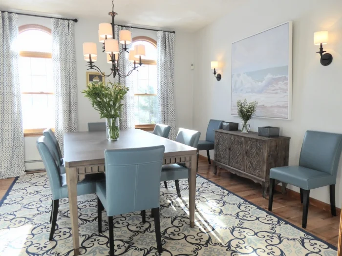 Dining Room Interior Design For A Home North of Boston MA By Lisa Jensen Interior Design.