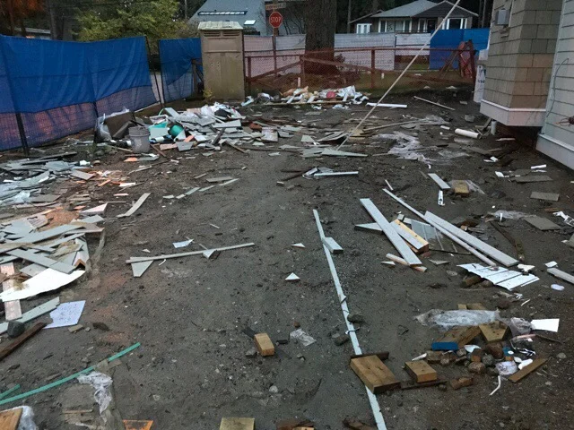 This is how this so called “Contractor” leaves the work site for a $3 million dollar house… shocking! Lets just say the interior did not go well.