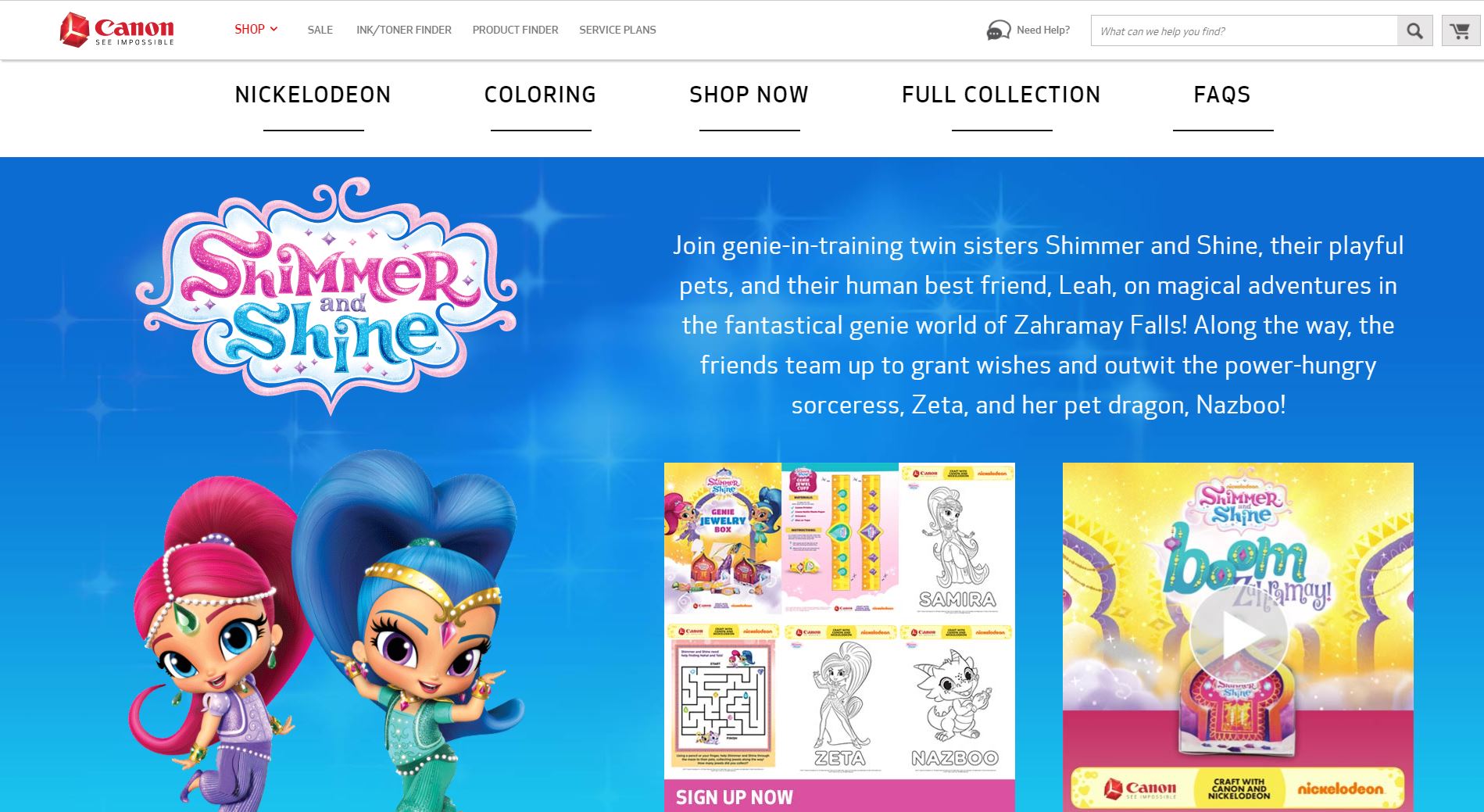 Canon's Website