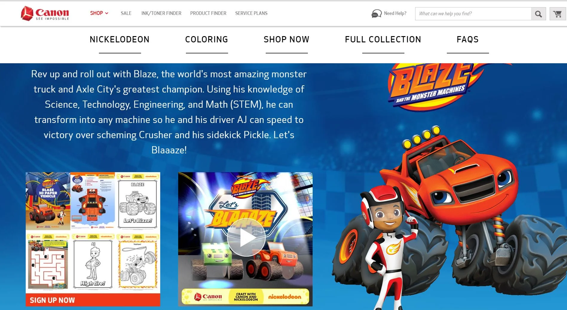 Canon's Website
