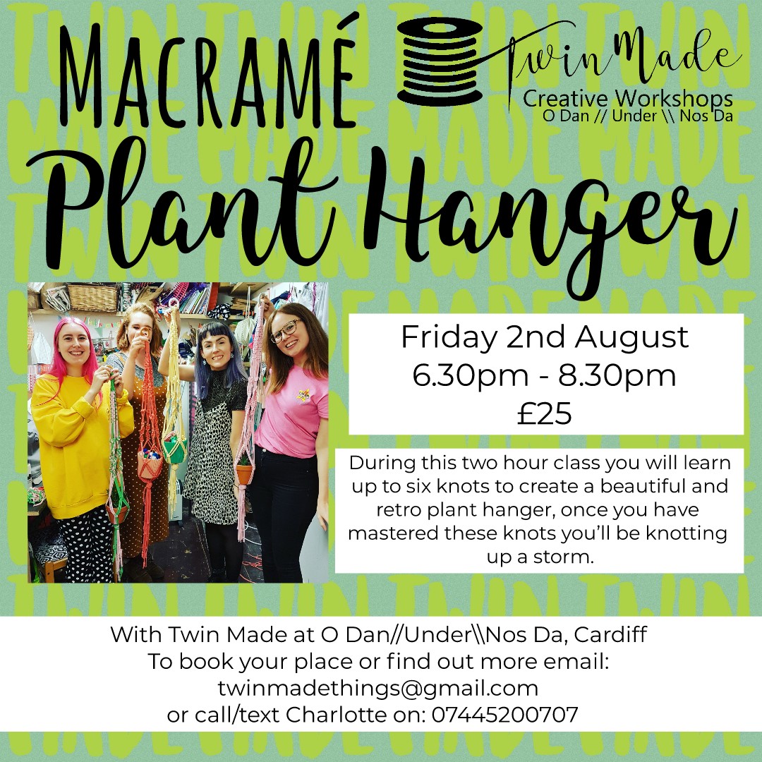Friday 2nd August - Macramé Plant Hanger 6.30pm - 8.30pm £25
