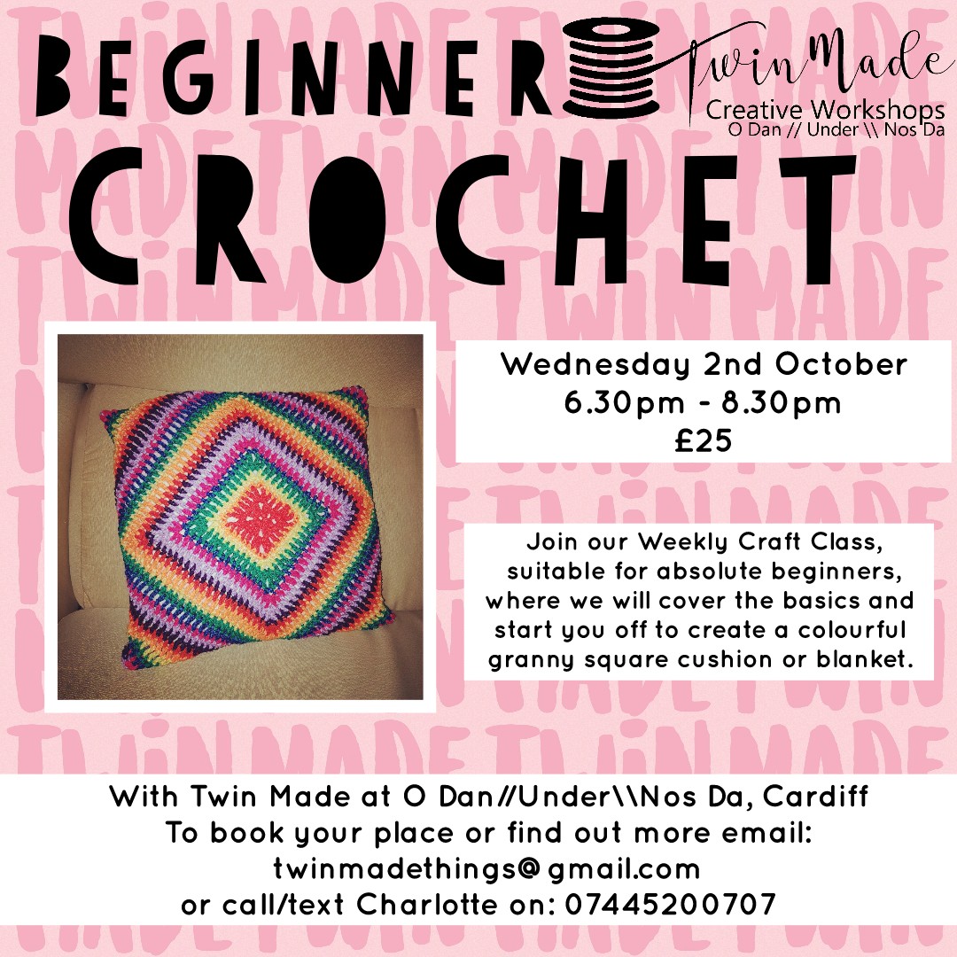 Wednesday 2nd October - Beginners Crochet 6.30pm - 8.30pm £25