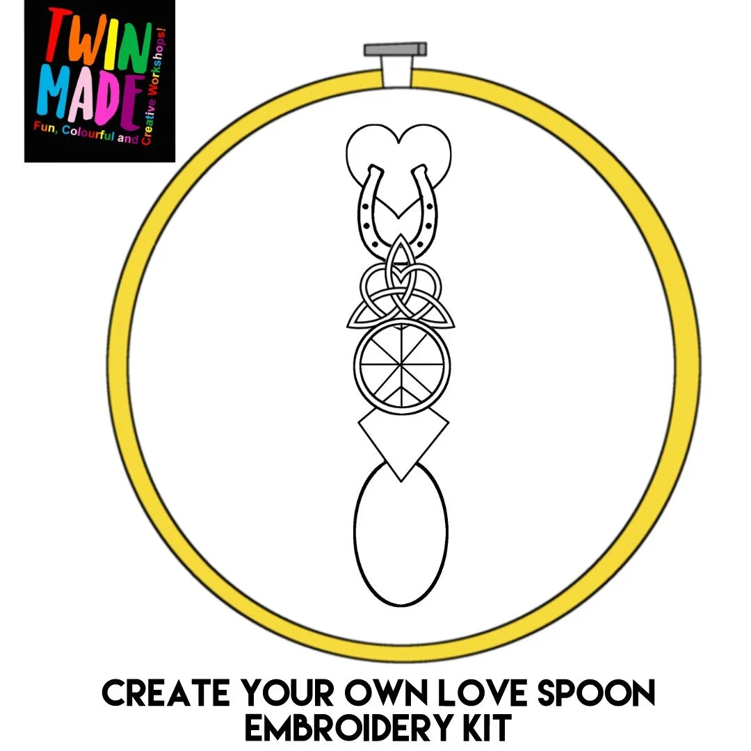 Create Your Own Love Spoon Embroidery Kit Craft Sewing MIY Twin create-your-own-love-spoon-embroidery-kit-craft-sewing-miy-twin