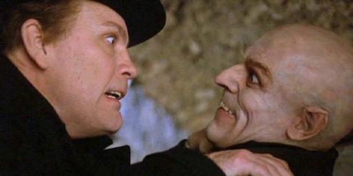 Willem Dafoe's scenery-chewing portrayal of Nosferatu 's Max Schreck in Shadow of the Vampire (2000, Merhige) scored him a Best Supporting Actor Oscar nod.