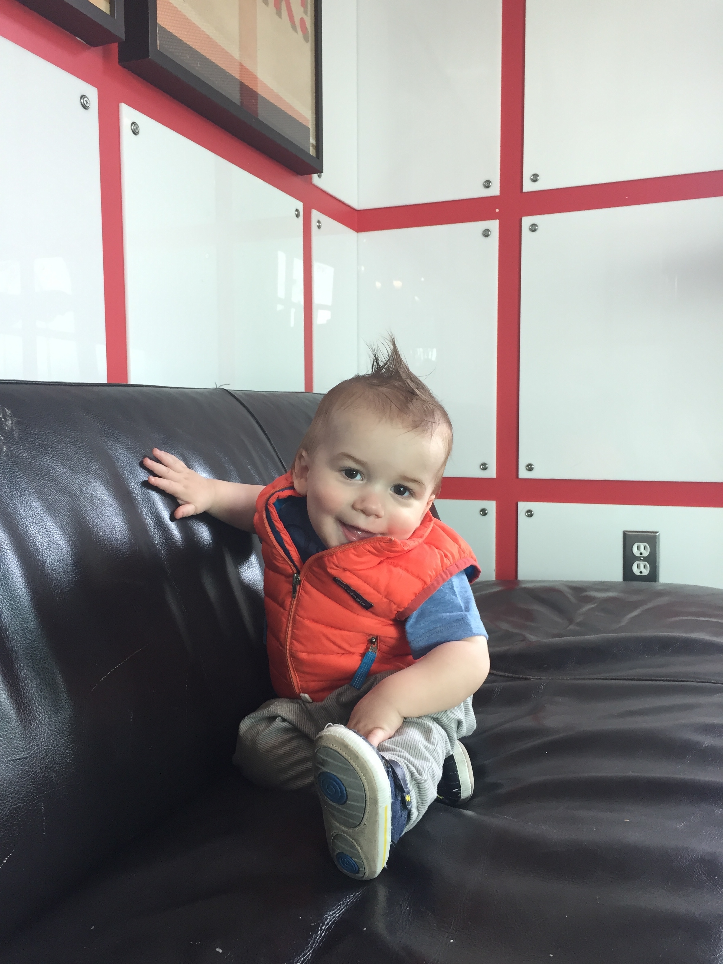 Sawyer insisted on wearing his Patagonia vest and enjoying a double espresso before working his first corner. I agreed to both requests as long as he brought back more money than what the espresso cost us. 