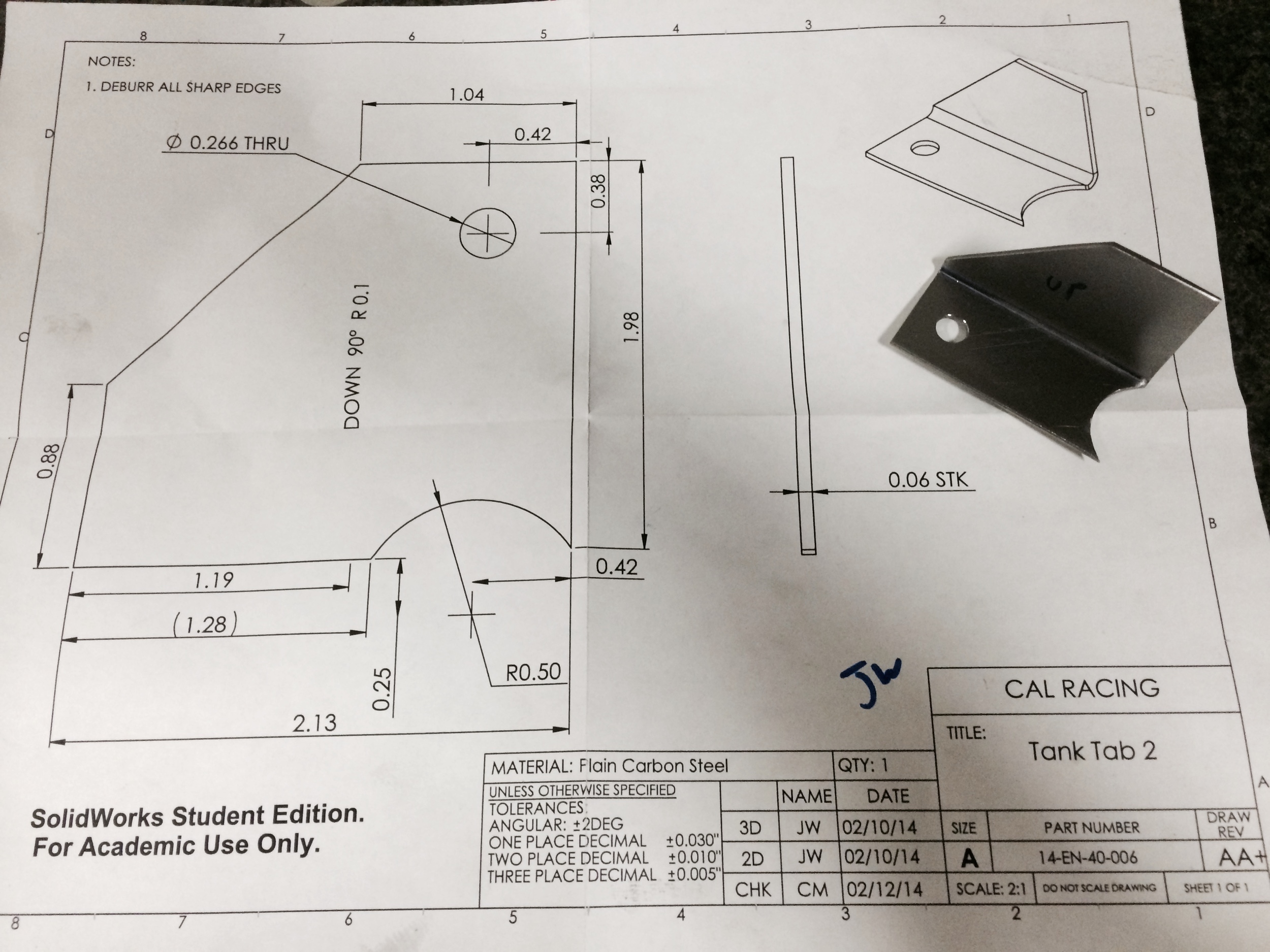 Fuel Tank Tab