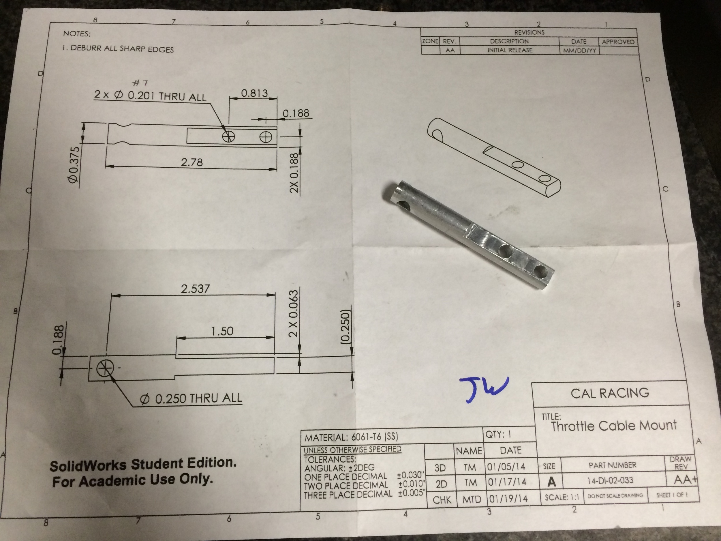 Throttle Cable Mount