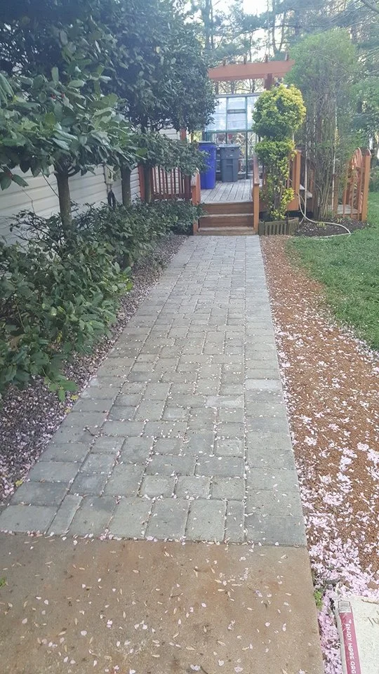 Side Paver Walkway to Backyard Deck