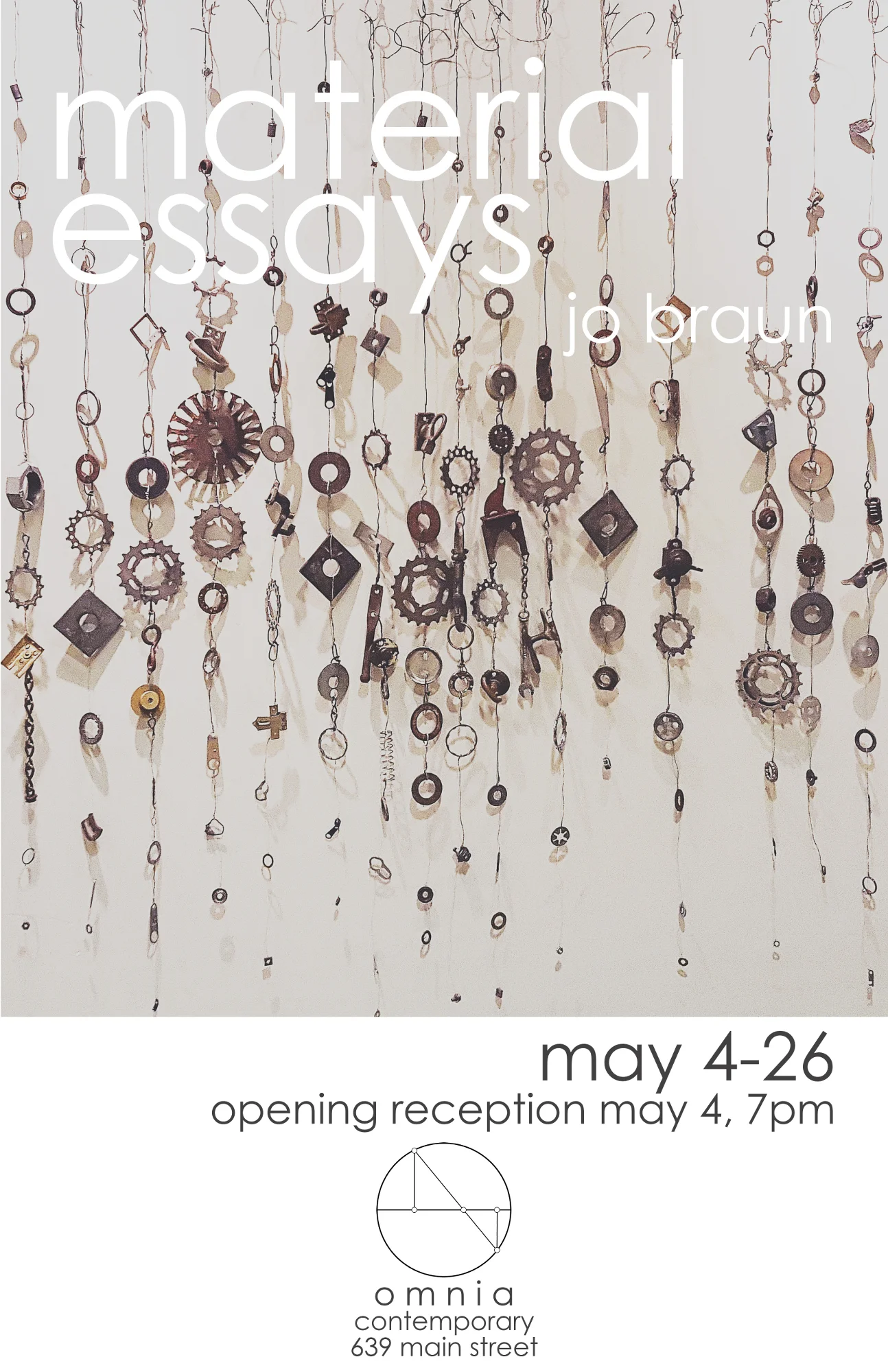  material essays   omnia contemporary   639 main street  downtown grand junction, co  poster design by peyton gonzales  dedicated to my brother, josh stritecky 