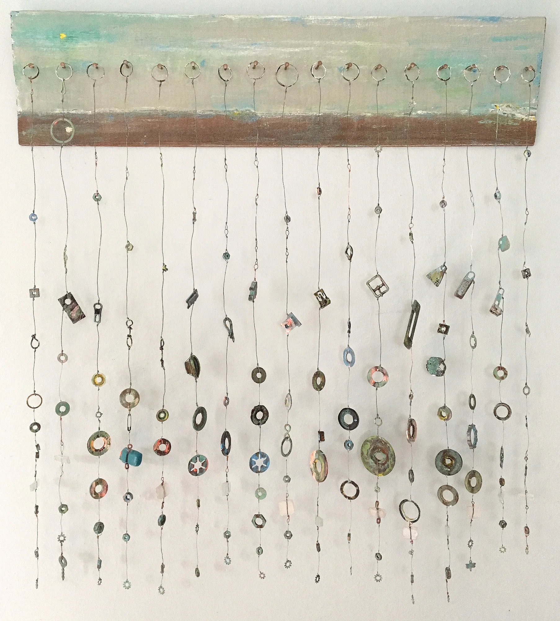  Memory ( sold )  Found objects, salvaged wood, pigment  24 inches high x 24 inches wide 