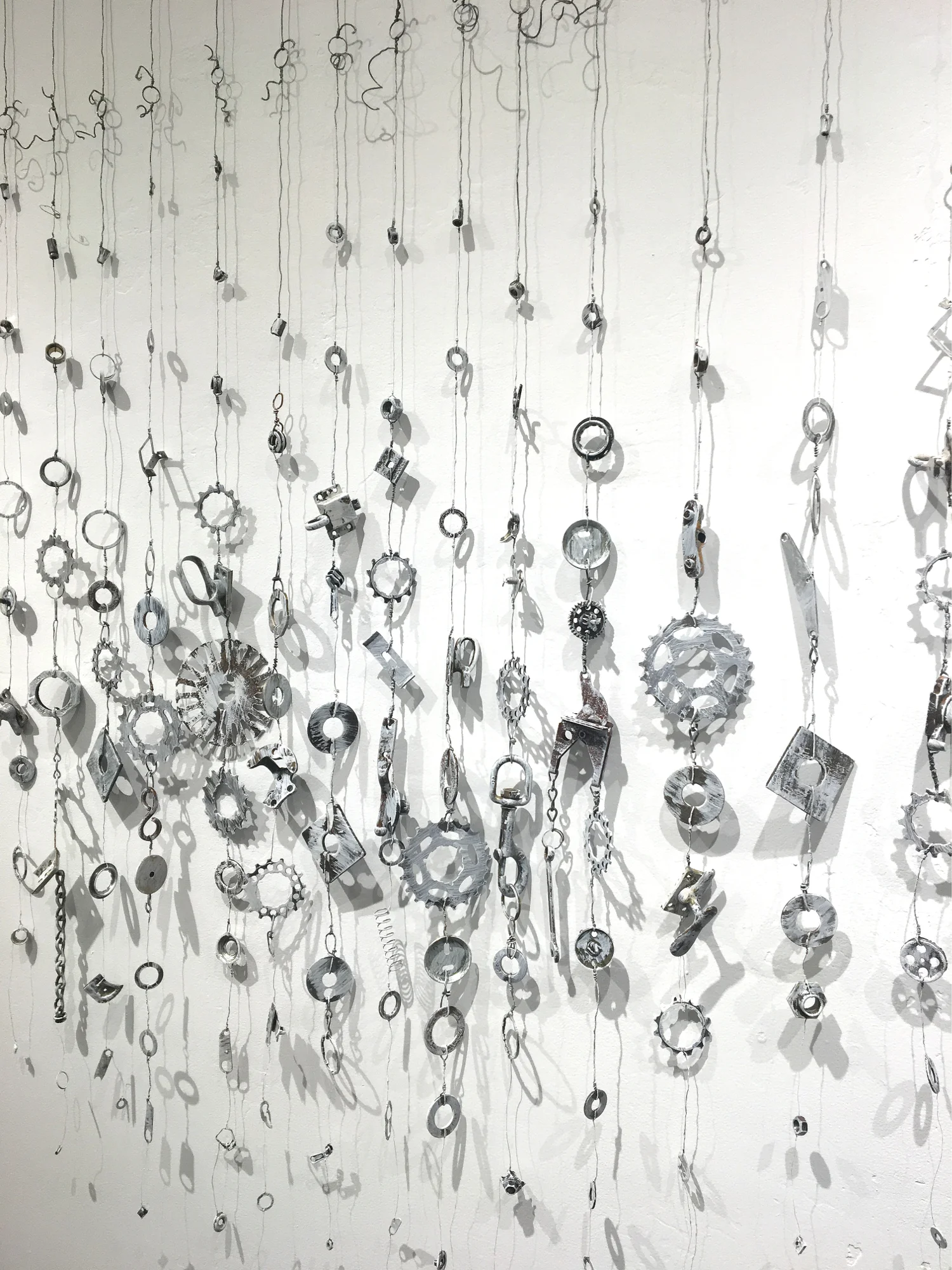  Empty Space, detail image ( sold )  Found objects, wire, pigment  4 feet high x 8 feet wide (dimensions flexible) 