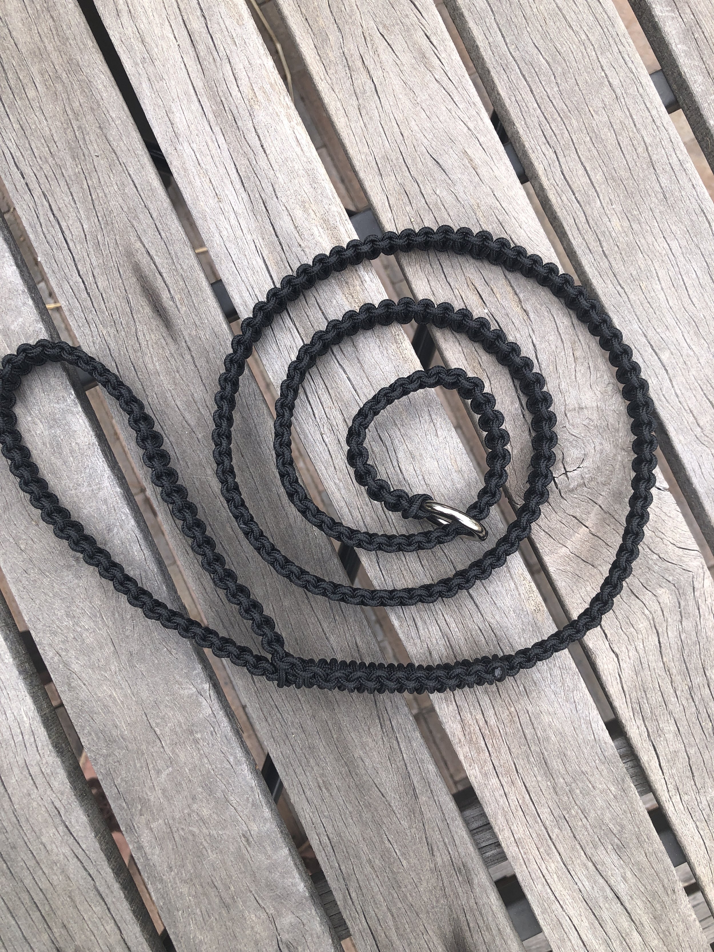 Slip Lead for Dogs 4' Black 95 Paracord Handmade in the USA Little Dog Leash