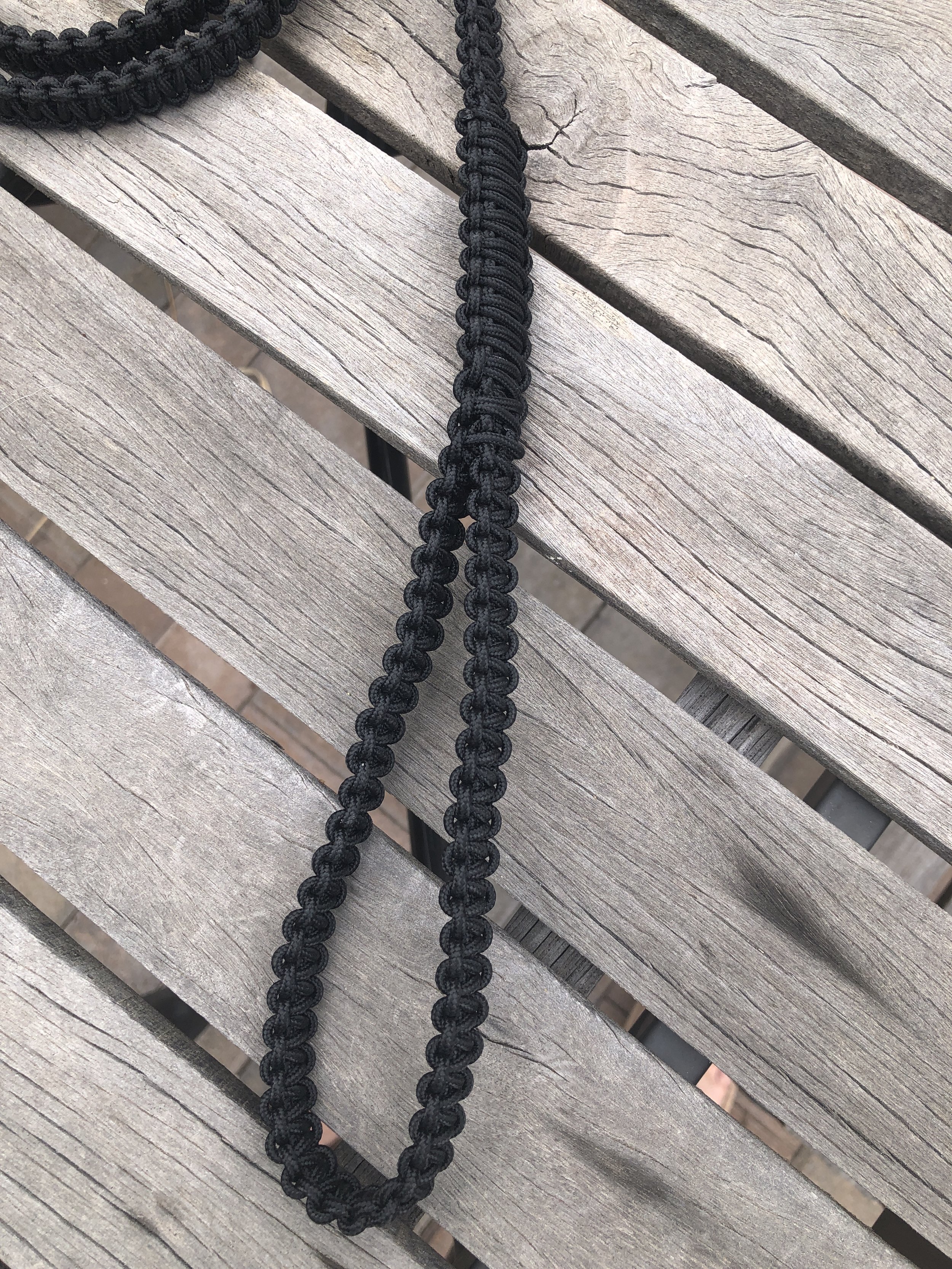 Slip Lead for Dogs 4' Black 95 Paracord Handmade in the USA Little Dog Leash