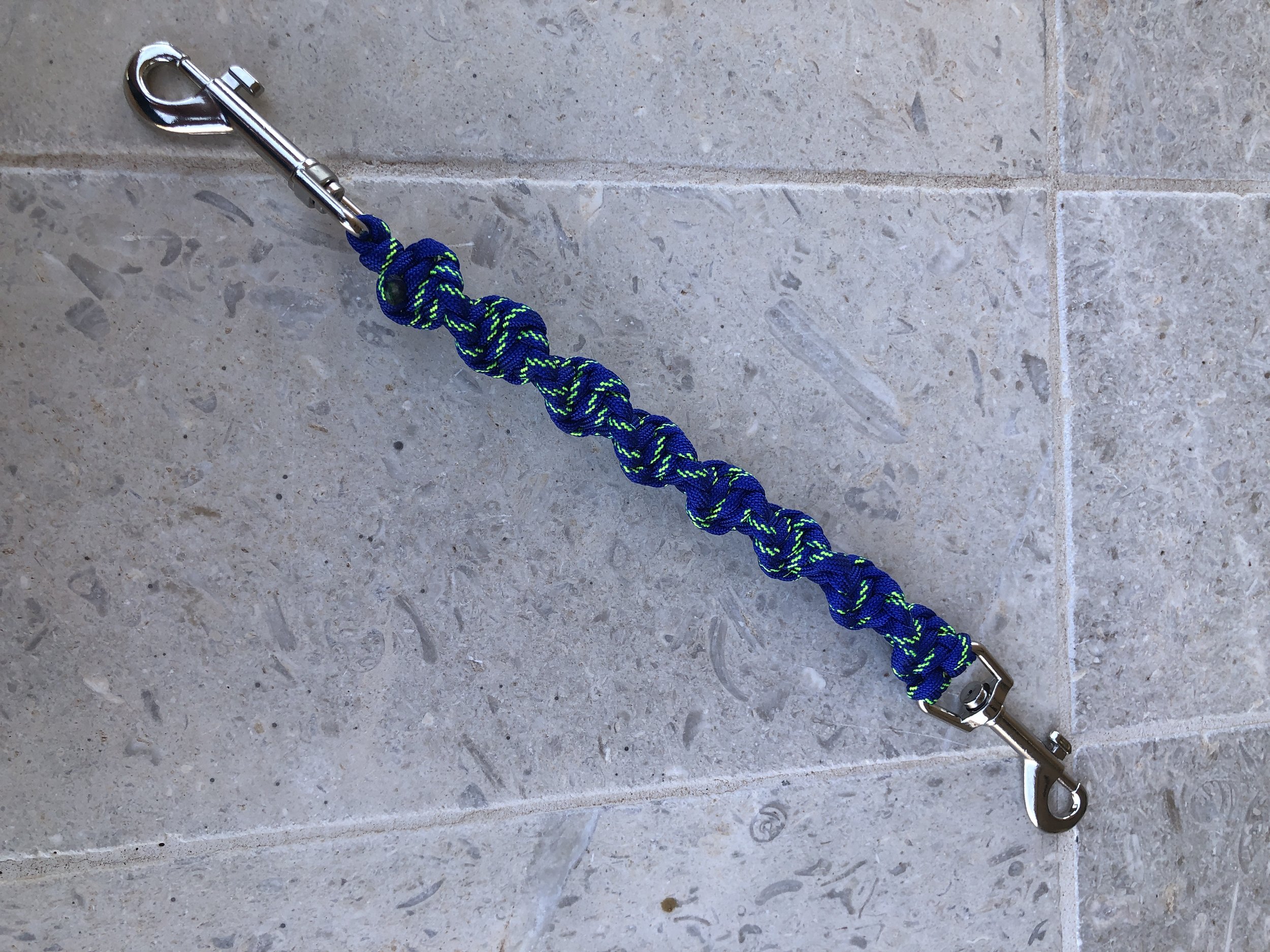 Dog Collar Safety Clip, Prong Collar Backup 12" Blue & Gold