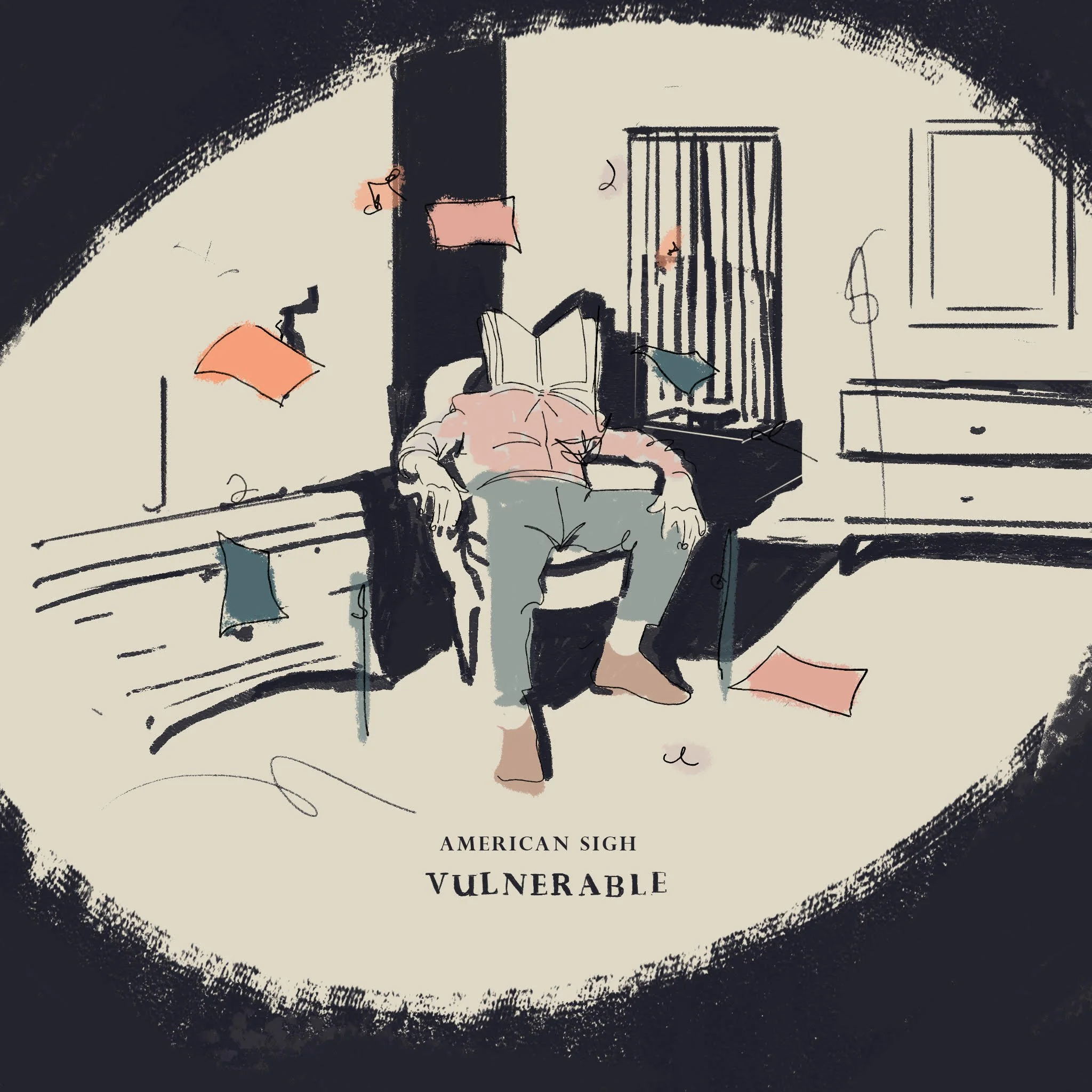 Single Artwork for American Sigh's Debut Song: "Vulnerable."