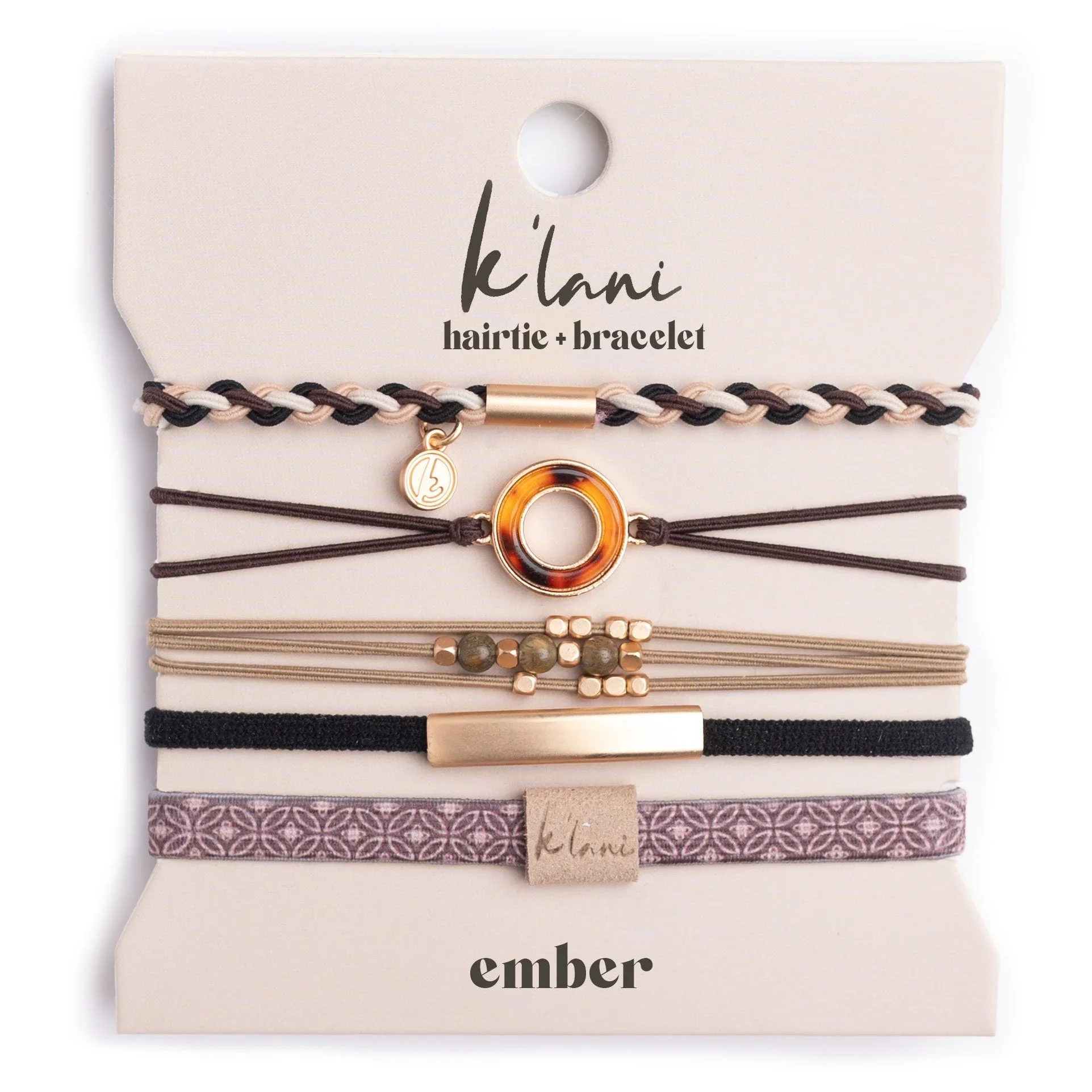 Set of 5 Hair Tie Bracelets in the style Ember
