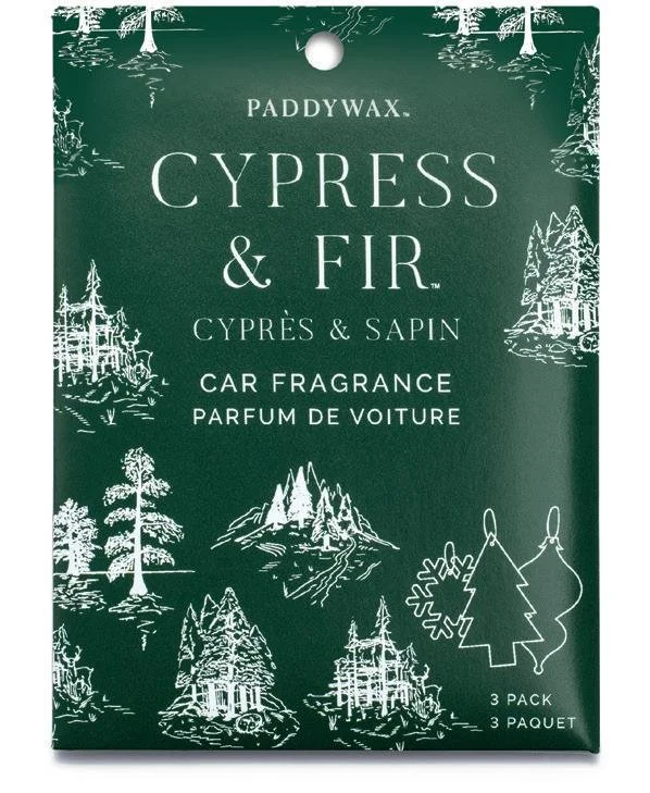 CYPRESS & FIR CAR FRAGRANCE, 3 PACK