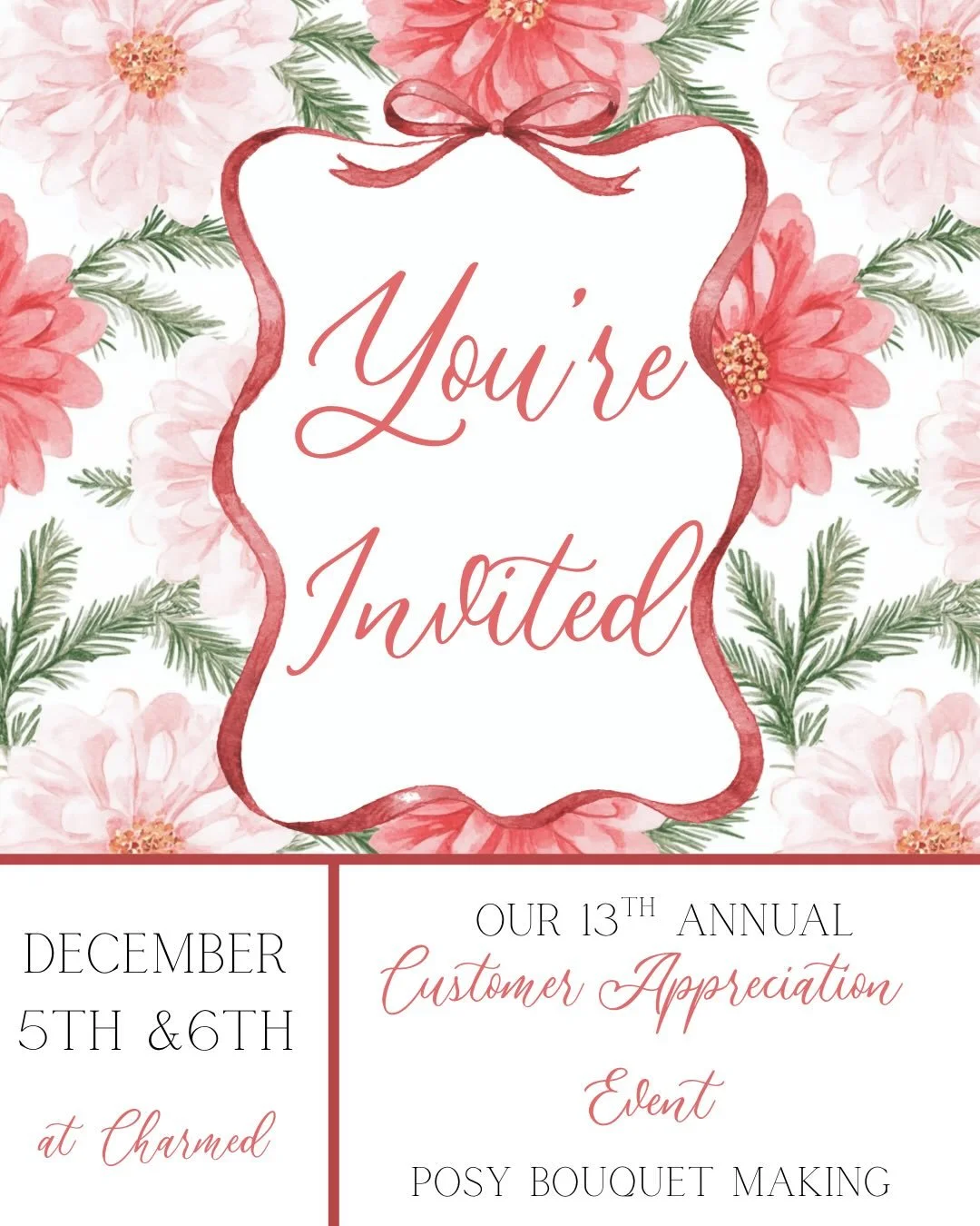 What a wild year it has been for us here at Charmed. So many of you have been there to lift me up during my lows and celebrate my highs. 
This year we are thanking you with a free posy bouquet making event. Registration is required and the link is in
