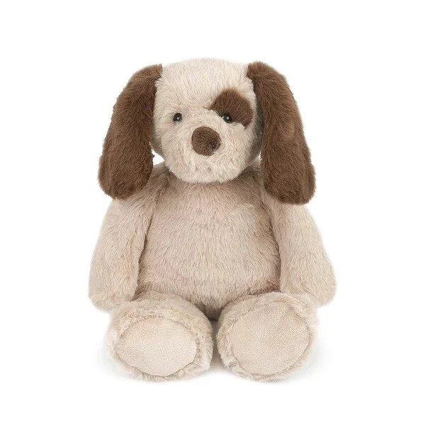 Stuffed dog bear, with a brown spotted eye