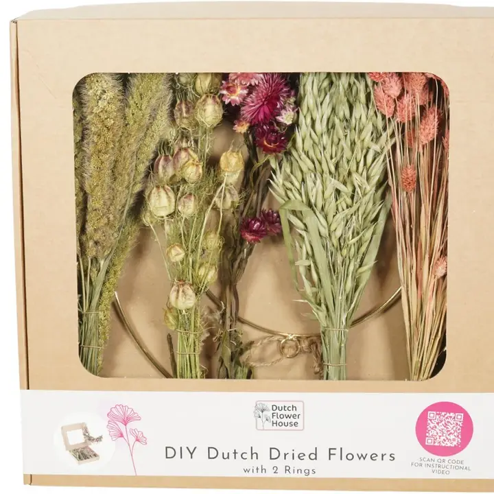 DIY Mini Dried Wreath Kit Pink