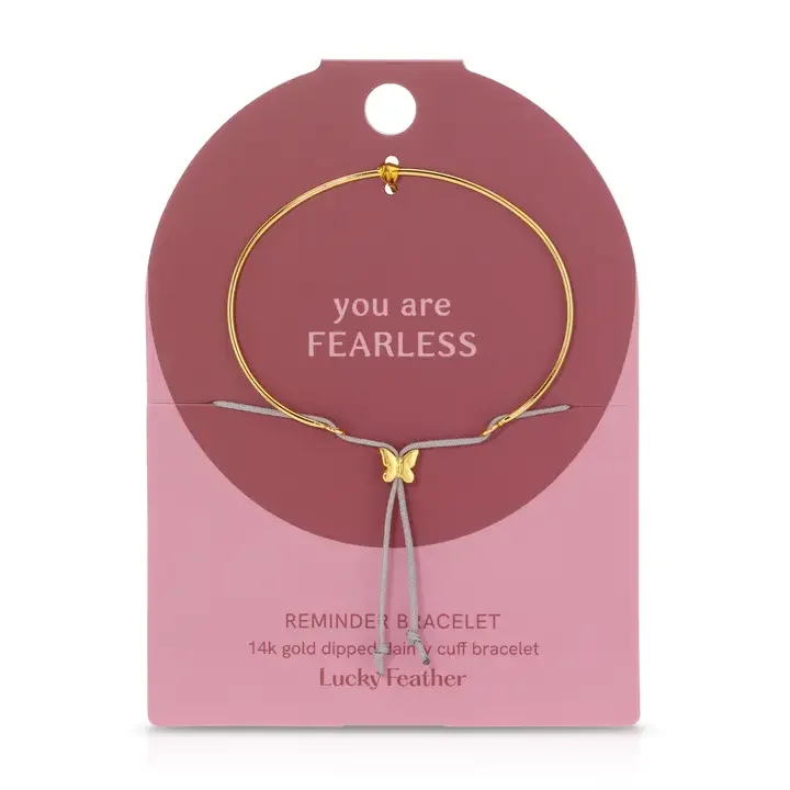 Reminder Bracelets - You Are Fearless - Burgandy Gift Packaging