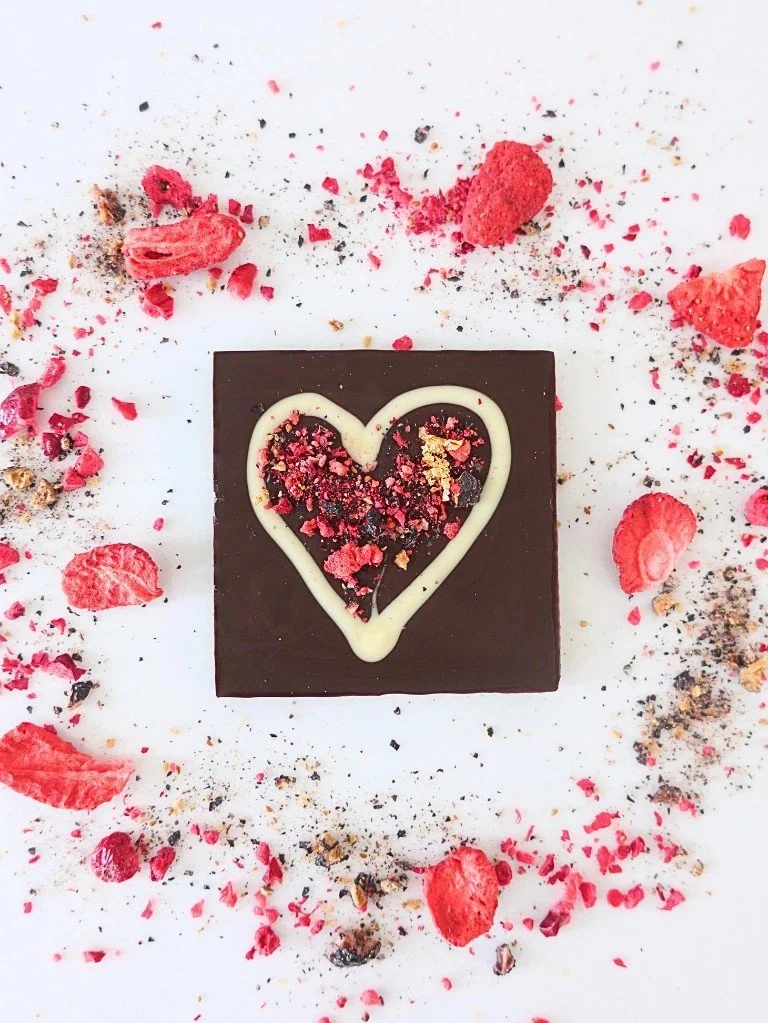 Rose petal heart chocolate
