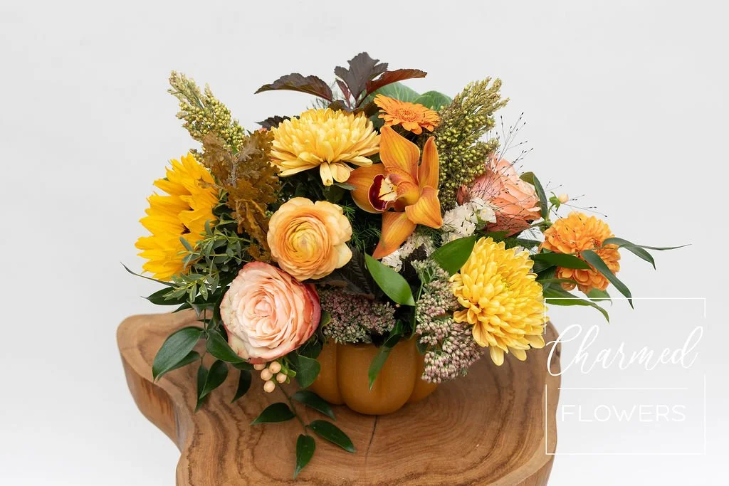pumpkin flower arrangement 2