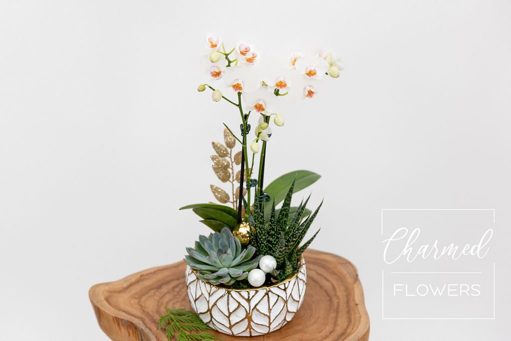Gilded Holiday Orchid Bowl 1